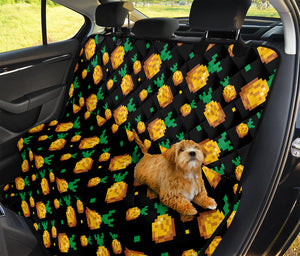 8-Bit Pixel Pineapple Print Pet Car Back Seat Cover