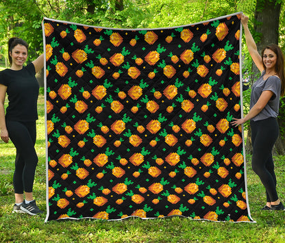 8-Bit Pixel Pineapple Print Quilt