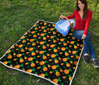 8-Bit Pixel Pineapple Print Quilt