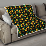 8-Bit Pixel Pineapple Print Quilt