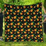 8-Bit Pixel Pineapple Print Quilt