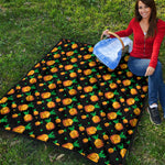 8-Bit Pixel Pineapple Print Quilt