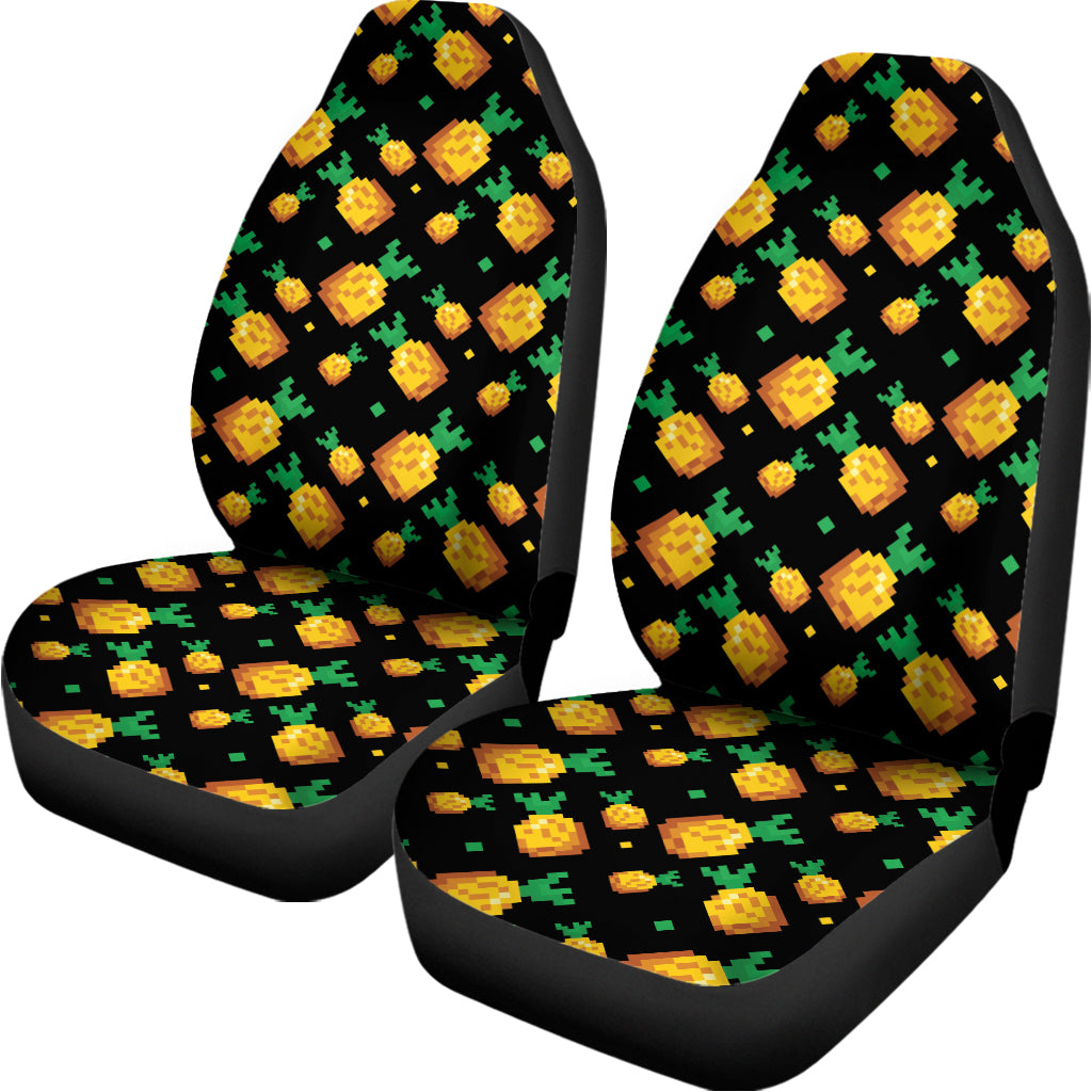 8-Bit Pixel Pineapple Print Universal Fit Car Seat Covers