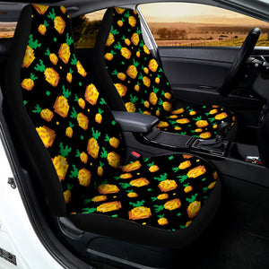 8-Bit Pixel Pineapple Print Universal Fit Car Seat Covers