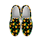 8-Bit Pixel Pineapple Print White Slip On Shoes