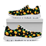 8-Bit Pixel Pineapple Print White Sneakers