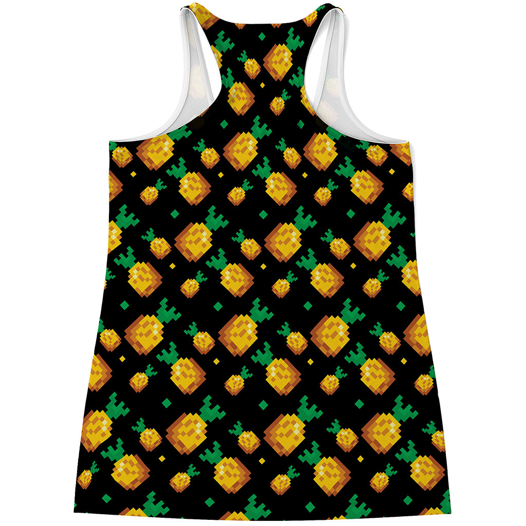 8-Bit Pixel Pineapple Print Women's Racerback Tank Top