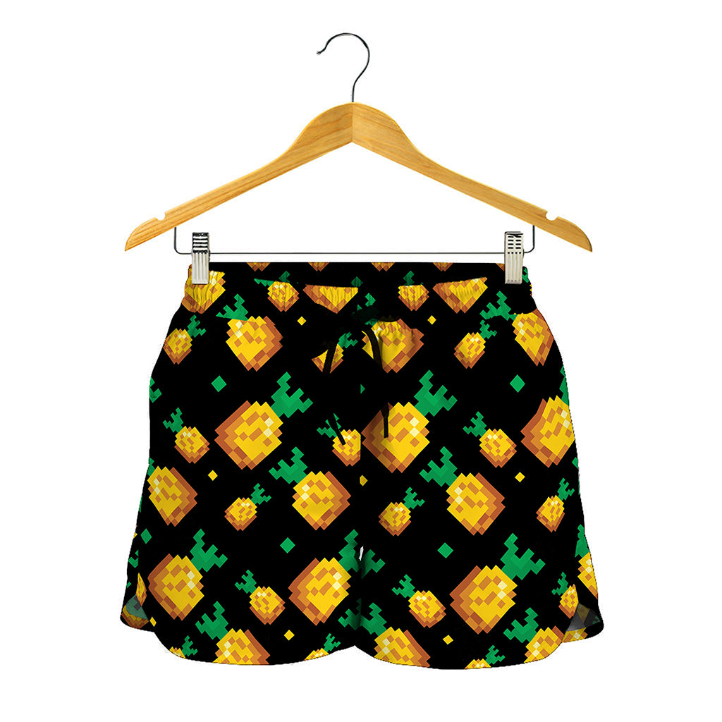 8-Bit Pixel Pineapple Print Women's Shorts