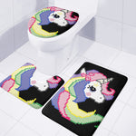 8-Bit Pixel Unicorn Print 3 Piece Bath Mat Set