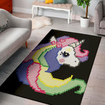 8-Bit Pixel Unicorn Print Area Rug