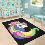8-Bit Pixel Unicorn Print Area Rug