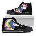 8-Bit Pixel Unicorn Print Black High Top Sneakers