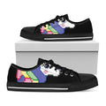 8-Bit Pixel Unicorn Print Black Low Top Sneakers