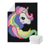 8-Bit Pixel Unicorn Print Blanket