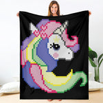 8-Bit Pixel Unicorn Print Blanket