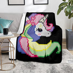 8-Bit Pixel Unicorn Print Blanket