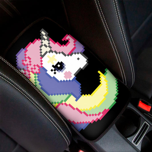 8-Bit Pixel Unicorn Print Car Center Console Cover
