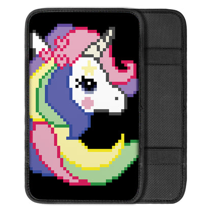 8-Bit Pixel Unicorn Print Car Center Console Cover