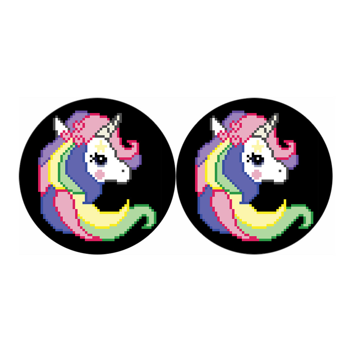 8-Bit Pixel Unicorn Print Car Coasters