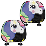 8-Bit Pixel Unicorn Print Car Headrest Covers