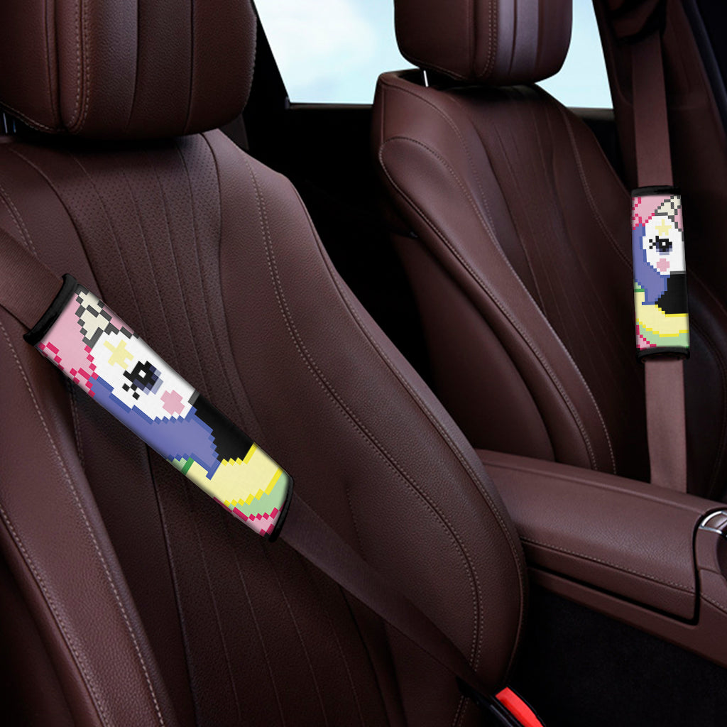 8-Bit Pixel Unicorn Print Car Seat Belt Covers
