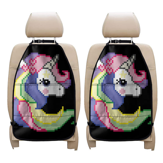 8-Bit Pixel Unicorn Print Car Seat Organizers