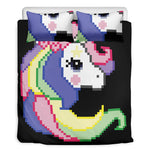8-Bit Pixel Unicorn Print Duvet Cover Bedding Set