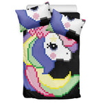 8-Bit Pixel Unicorn Print Duvet Cover Bedding Set