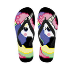 8-Bit Pixel Unicorn Print Flip Flops