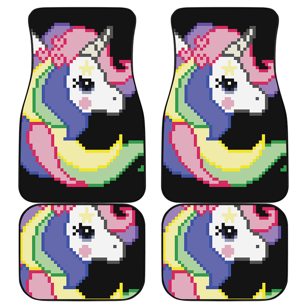 8-Bit Pixel Unicorn Print Front and Back Car Floor Mats