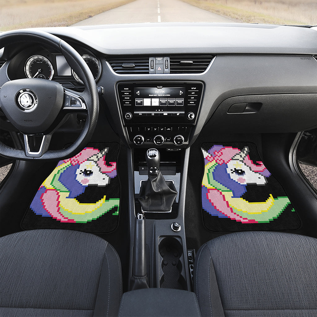 8-Bit Pixel Unicorn Print Front and Back Car Floor Mats