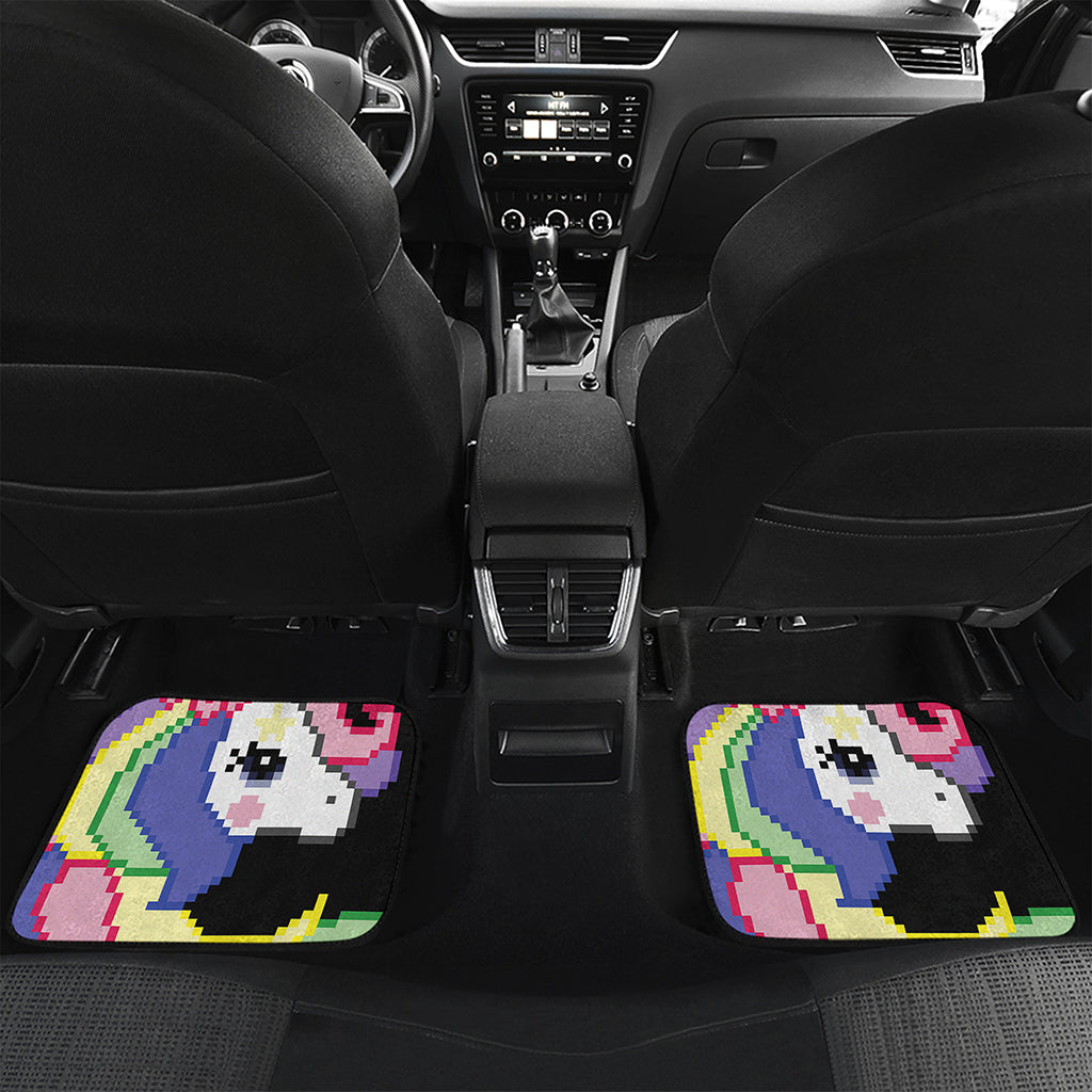8-Bit Pixel Unicorn Print Front and Back Car Floor Mats
