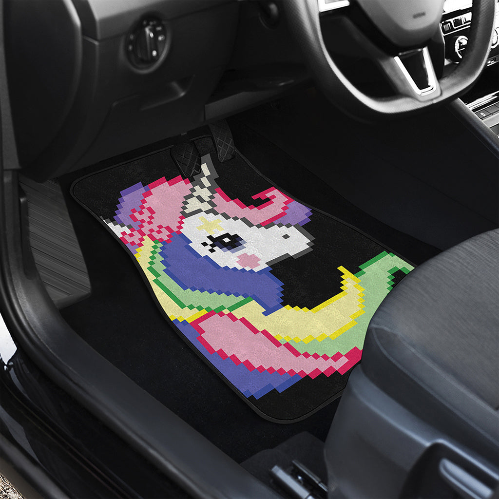 8-Bit Pixel Unicorn Print Front and Back Car Floor Mats