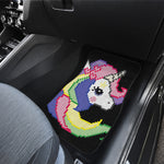 8-Bit Pixel Unicorn Print Front and Back Car Floor Mats