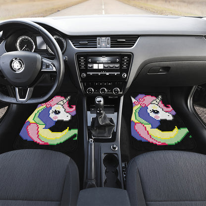 8-Bit Pixel Unicorn Print Front Car Floor Mats