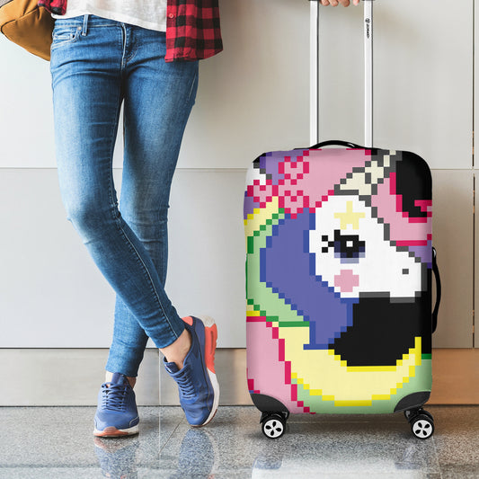 8-Bit Pixel Unicorn Print Luggage Cover