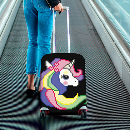8-Bit Pixel Unicorn Print Luggage Cover