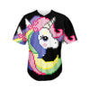 8-Bit Pixel Unicorn Print Men's Baseball Jersey