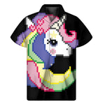 8-Bit Pixel Unicorn Print Men's Short Sleeve Shirt