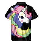 8-Bit Pixel Unicorn Print Men's Short Sleeve Shirt