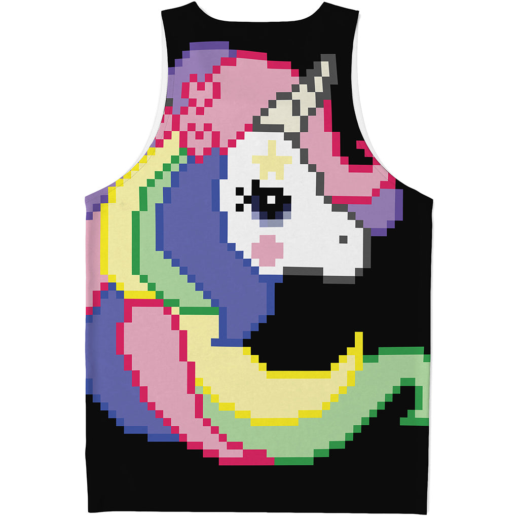 8-Bit Pixel Unicorn Print Men's Tank Top