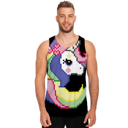 8-Bit Pixel Unicorn Print Men's Tank Top