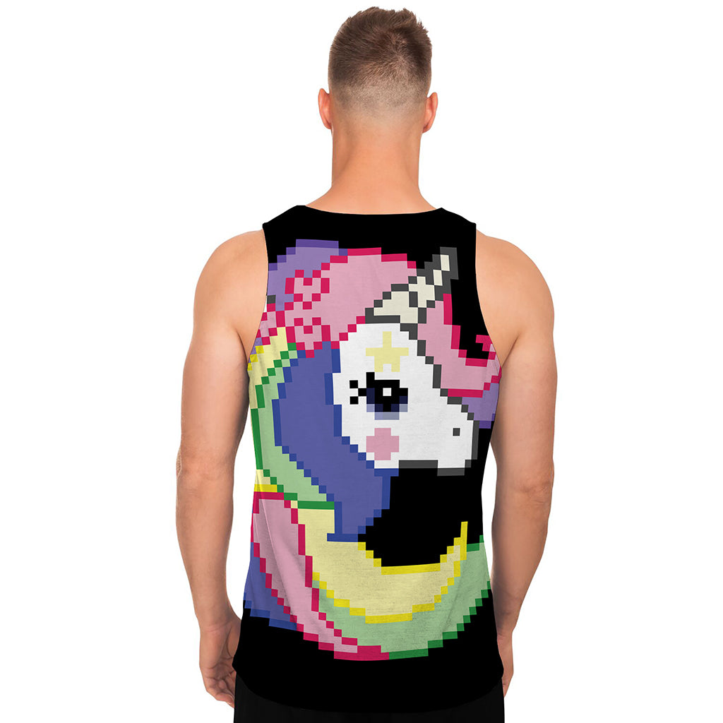 8-Bit Pixel Unicorn Print Men's Tank Top