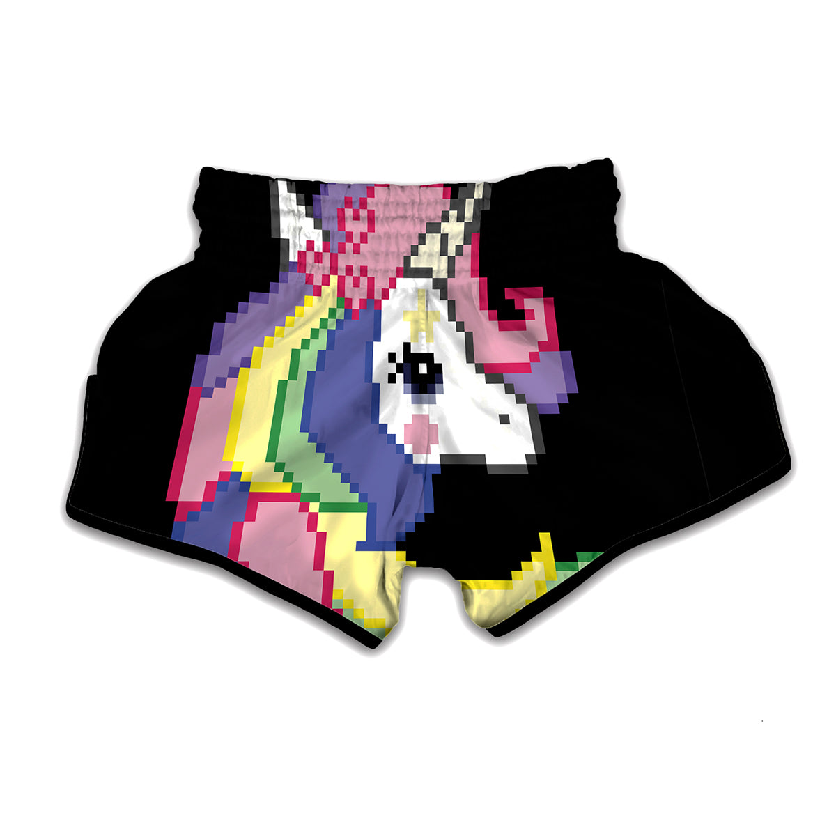 8-Bit Pixel Unicorn Print Muay Thai Boxing Shorts