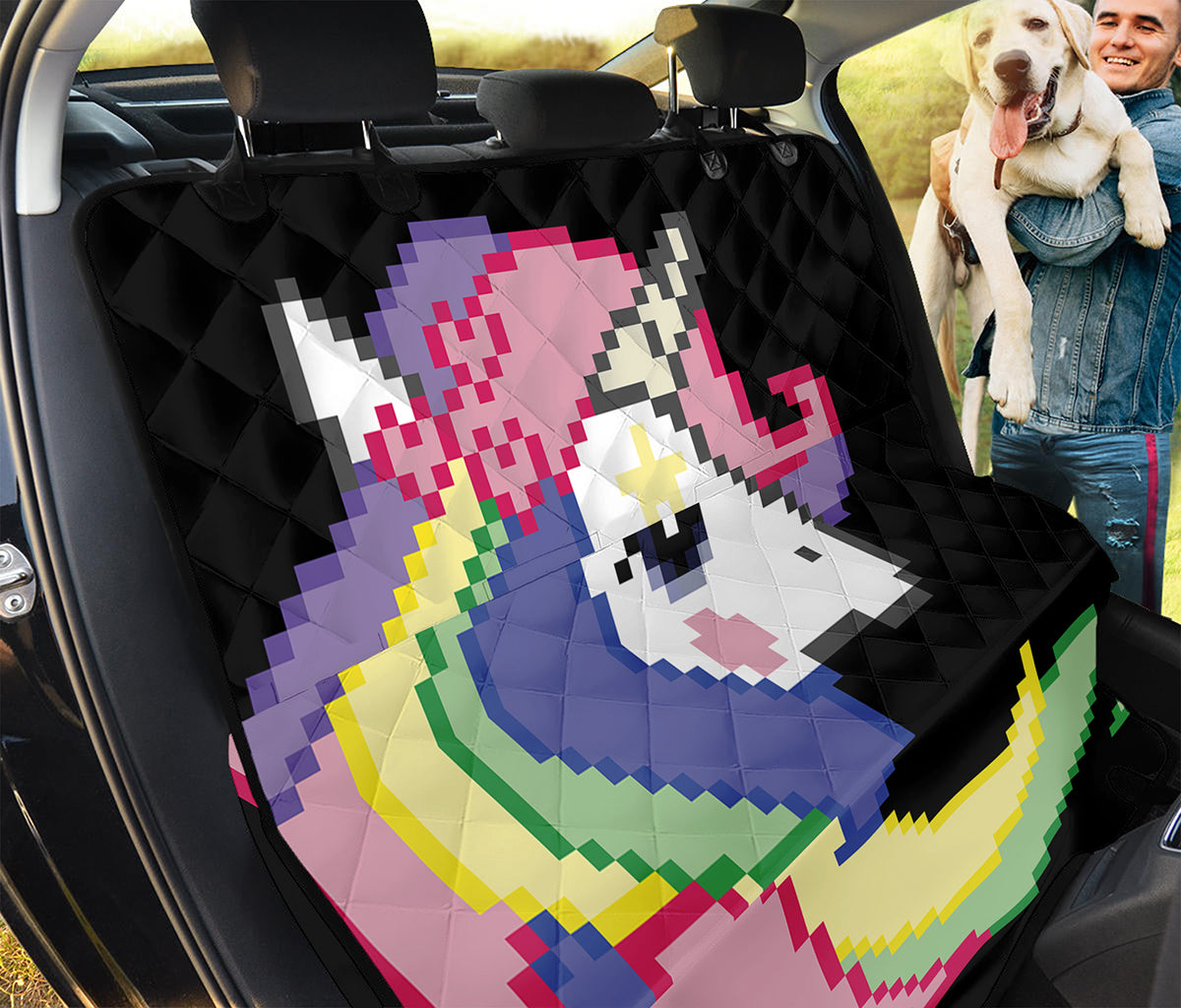 8-Bit Pixel Unicorn Print Pet Car Back Seat Cover