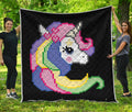 8-Bit Pixel Unicorn Print Quilt