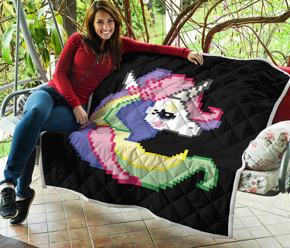 8-Bit Pixel Unicorn Print Quilt