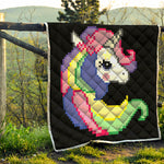 8-Bit Pixel Unicorn Print Quilt