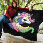 8-Bit Pixel Unicorn Print Quilt