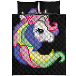 8-Bit Pixel Unicorn Print Quilt Bed Set